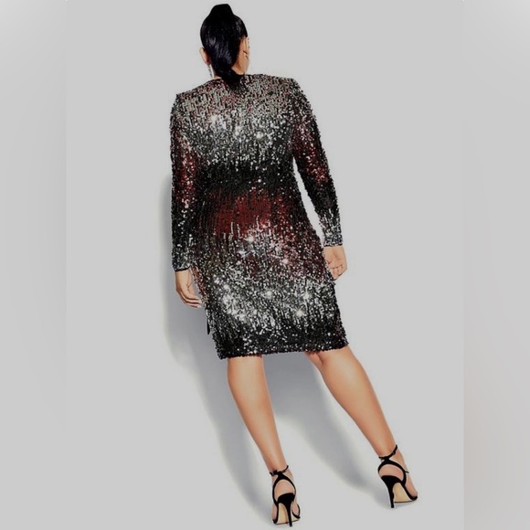 LIKE NEW City Chic Sequined Irresistible Dress-Ruby Sz 20w - Picture 2 of 2